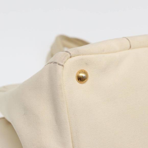 PRADA Canapa GM Hand Bag Canvas White Auth ep4930 - Picture 14 of 16